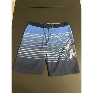 Hurley 30 Adult Shorts Hybrid Board Beach Skater Blue Striped Outdoor Mens